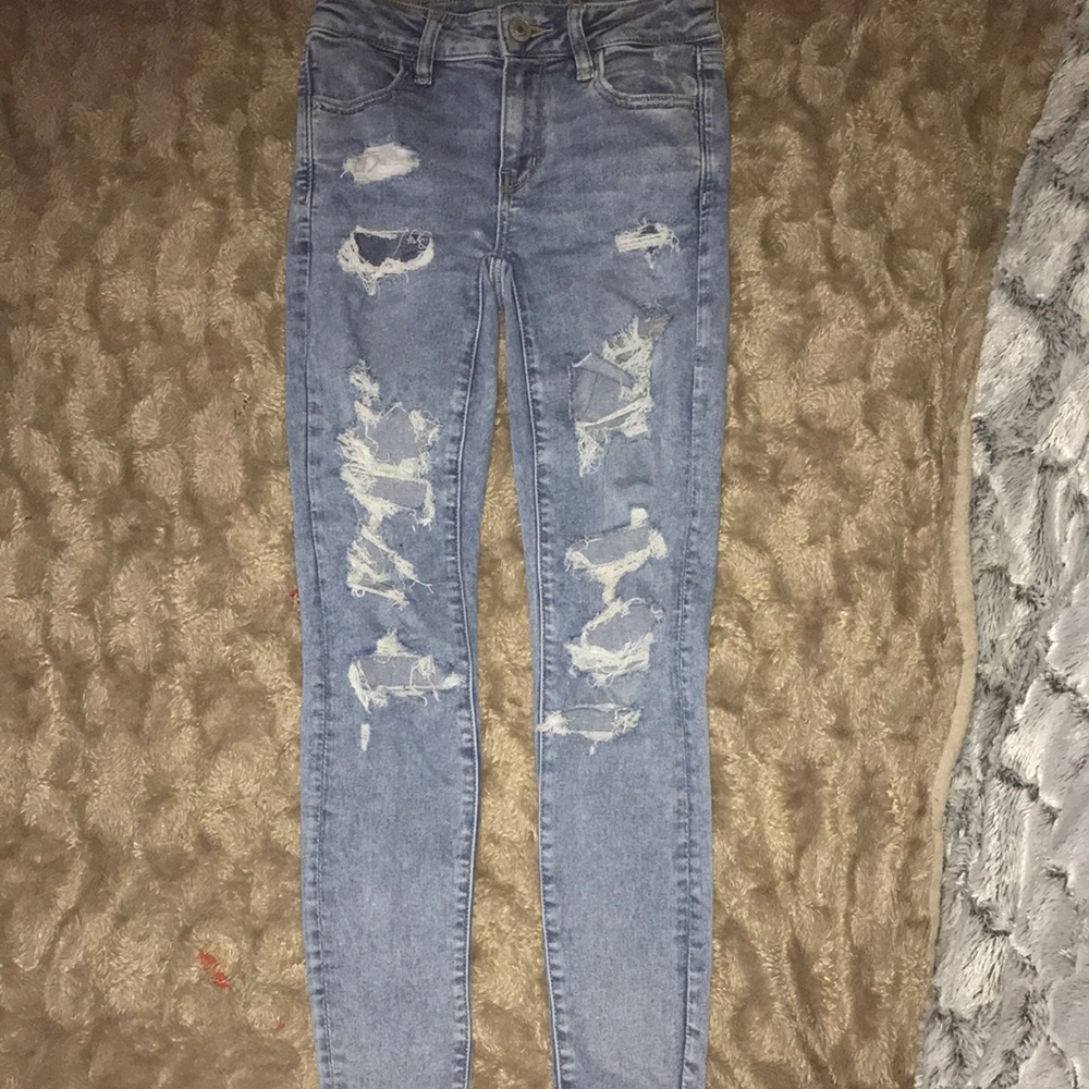 Blue ripped jeans